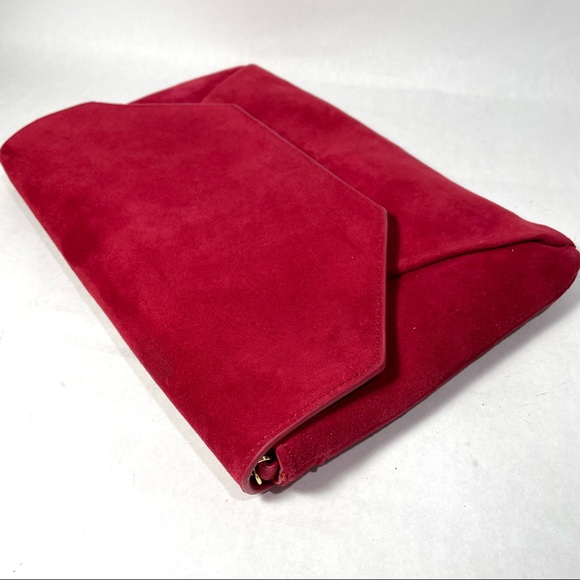 ANN TAYLOR Bella red Suede leather clutch bag - Picture 10 of 14
